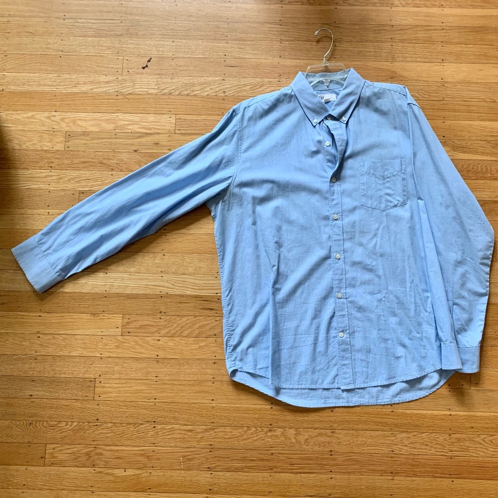 Gap standard fit dress short denim blue color